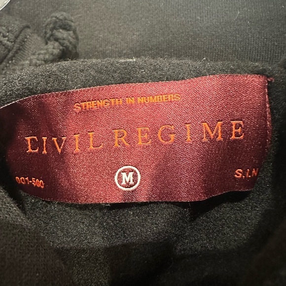 Civil Regime Black Graphic Hoodie Size Medium NWT - Picture 3 of 6